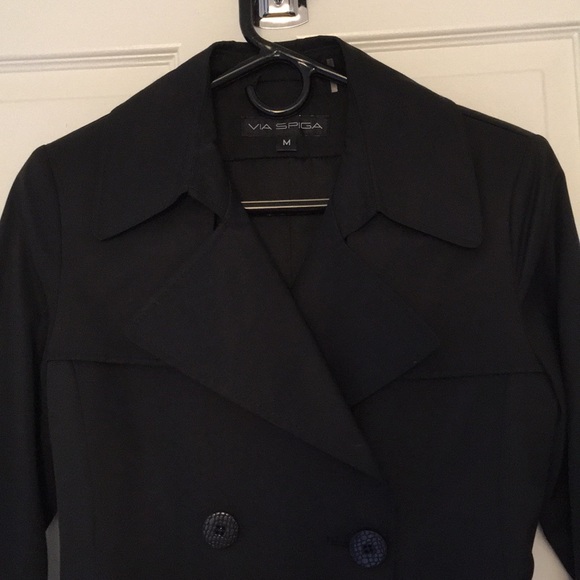 Via Spiga Black Trench Coat - Picture 2 of 5